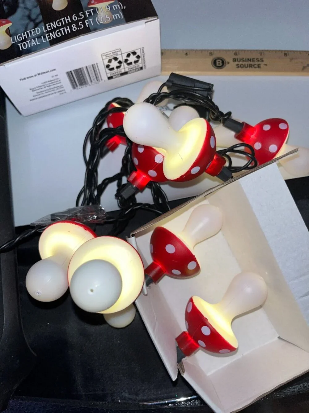 LED Mushroom String Fairy 10 Blow Mold Indoor Decor 6.5 Feet New 2 Sets SO CUTE